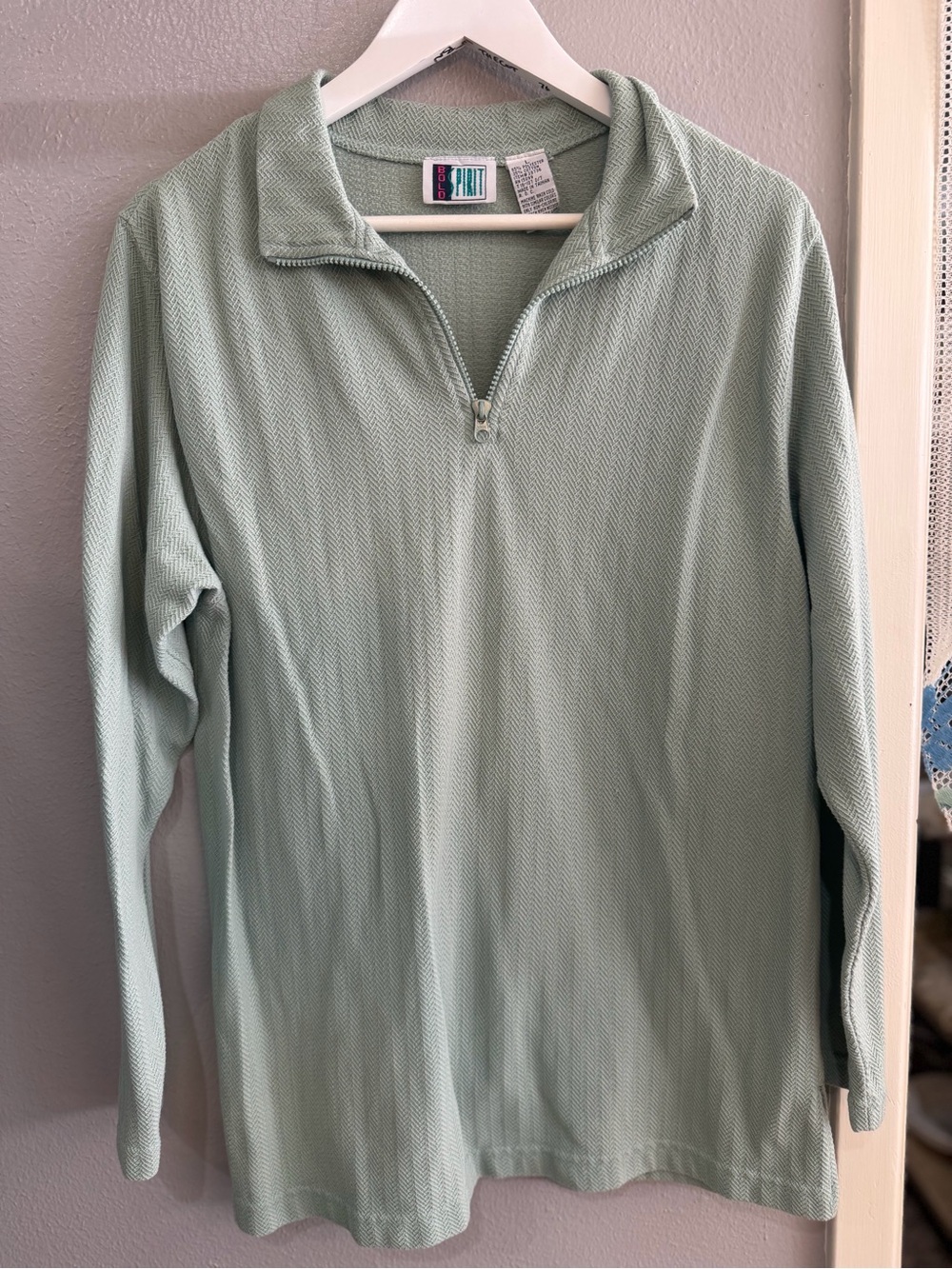 Spirit Mint Green Half-Zip Men's Knit Pullover